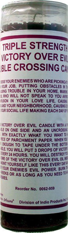 7 Sisters Of New Orleans 7 Day Glass Dressed Candle Victory Over Evil Double Crossing - Purple