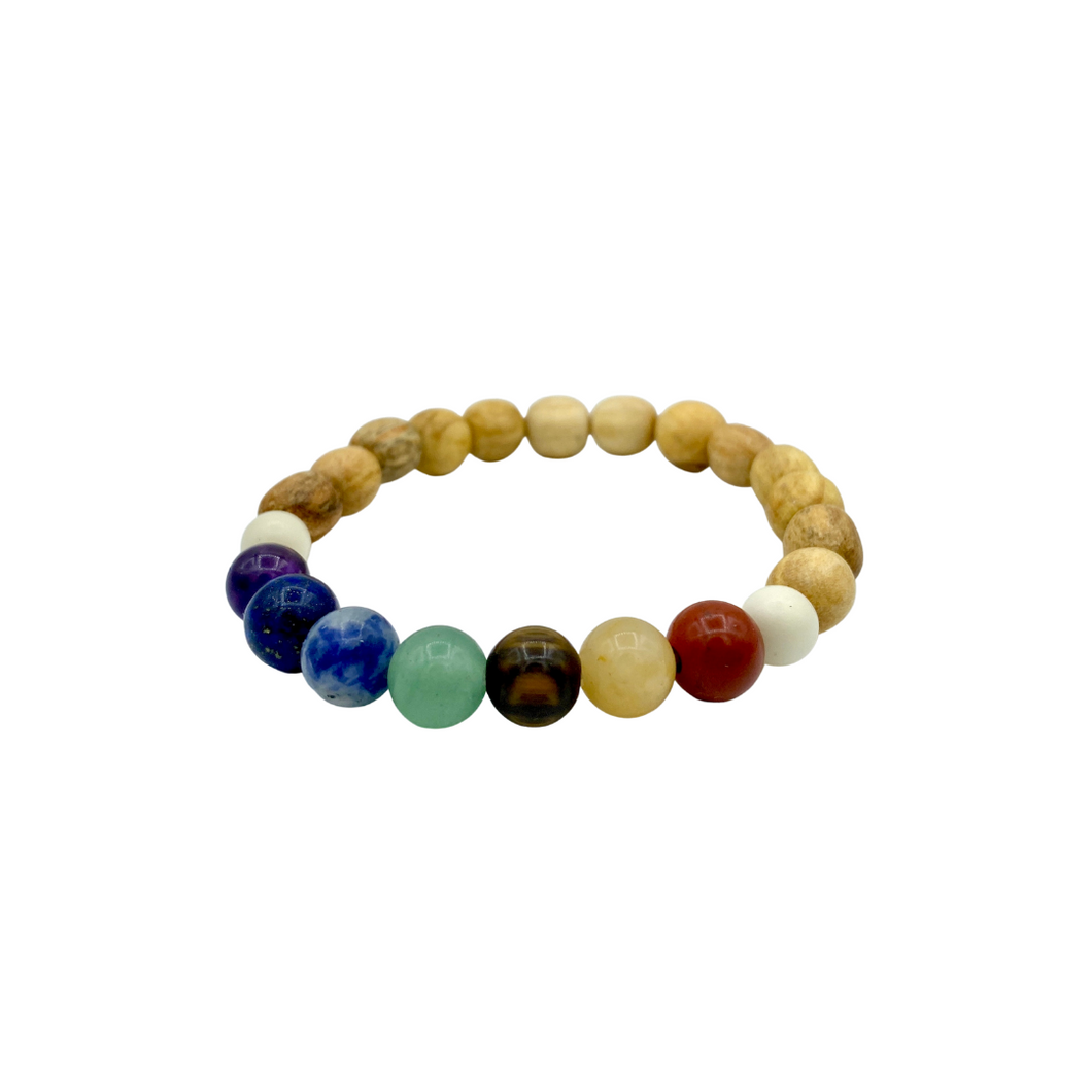 Palo Santo 7 Chakra Bracelet