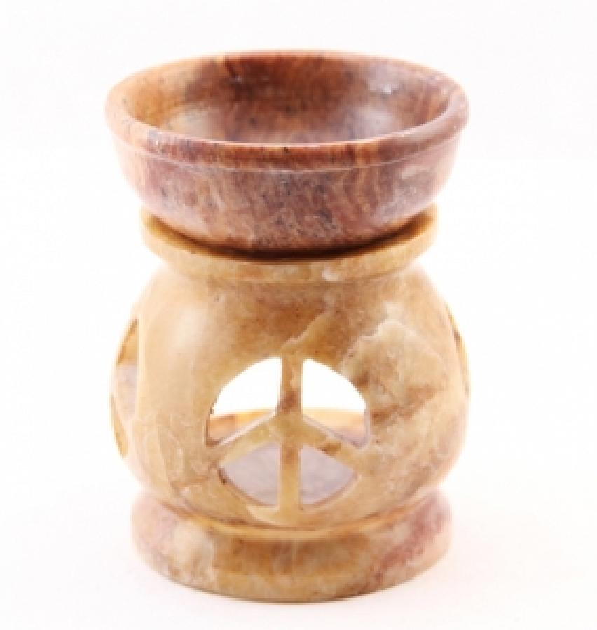 Peace Carved Soapstone Aroma Lamp